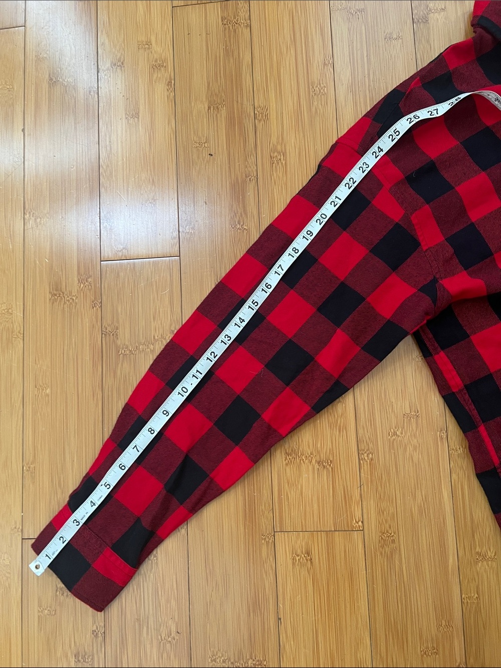 NEW POLO RALPH LAUREN relaxed fit plaid cotton flannel shirt in red/black 14 - Picture 7 of 7